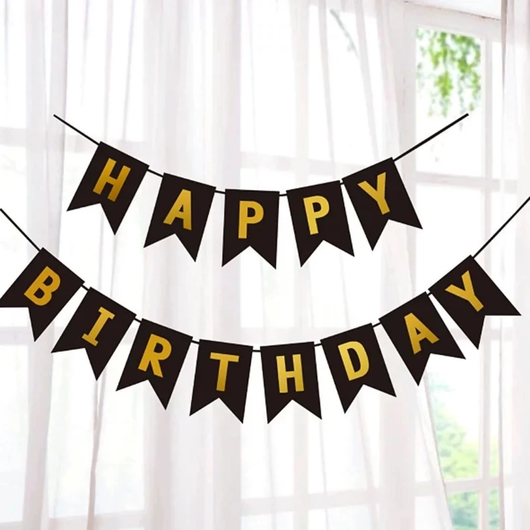 Gold theme: Happy Birthday Banner