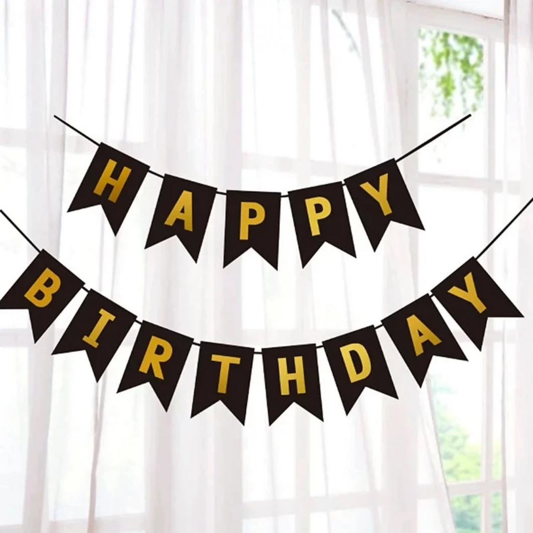 Gold theme: Happy Birthday Banner