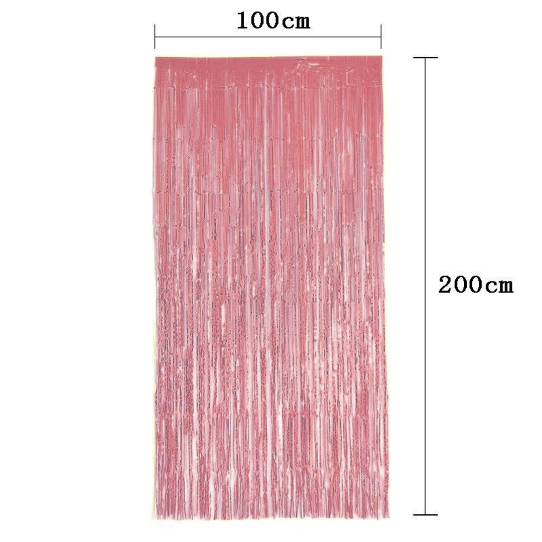 Pink theme: Tinsel Foil Curtain Backdrop (1m x 2m)