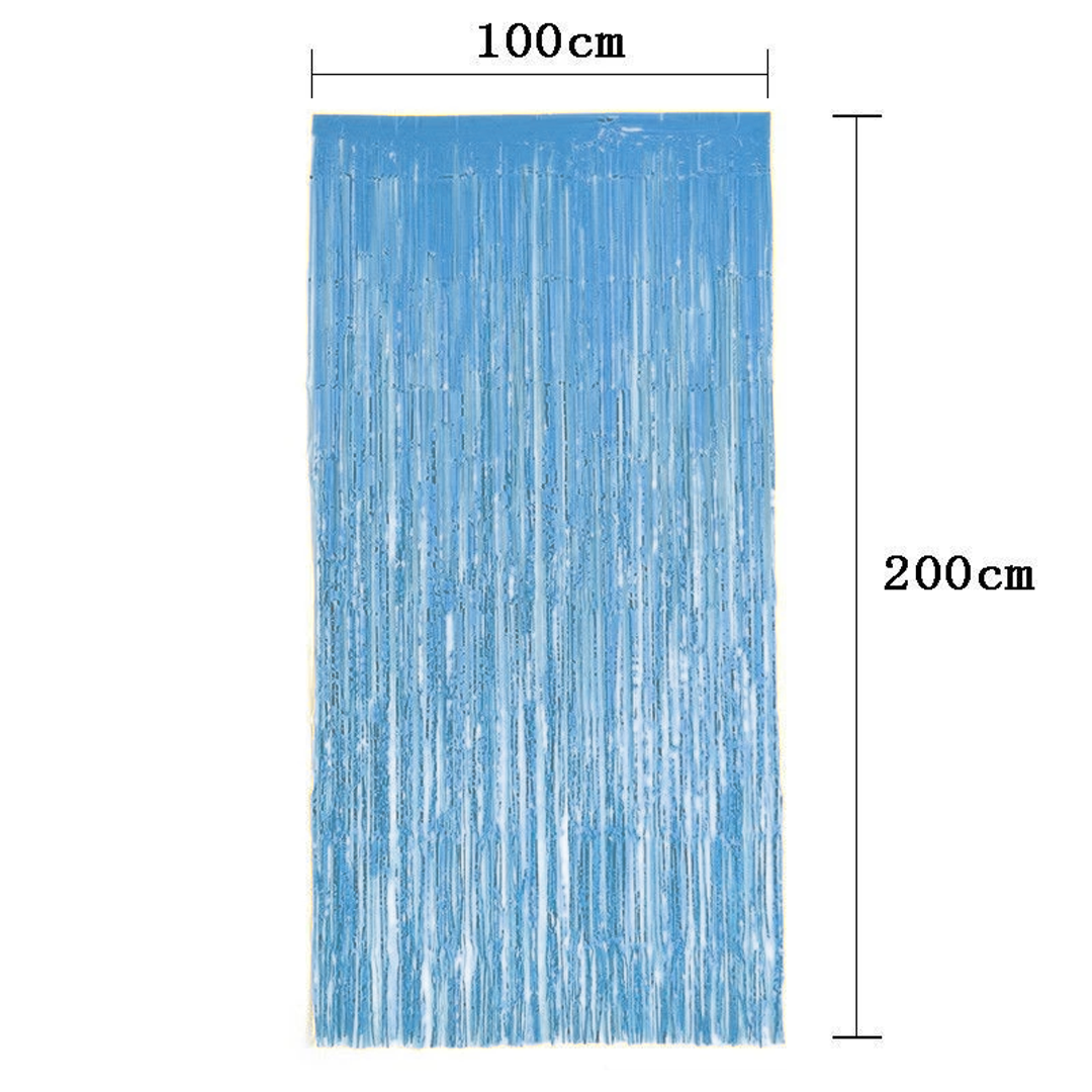 Blue theme: Tinsel Foil Curtain Backdrop (1m x 2m)