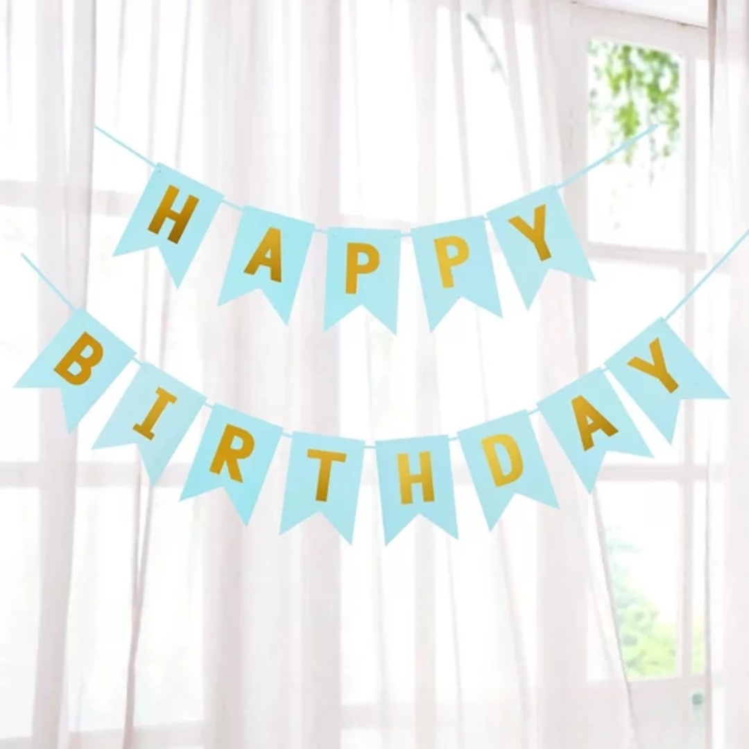 Blue theme: Happy Birthday Banner