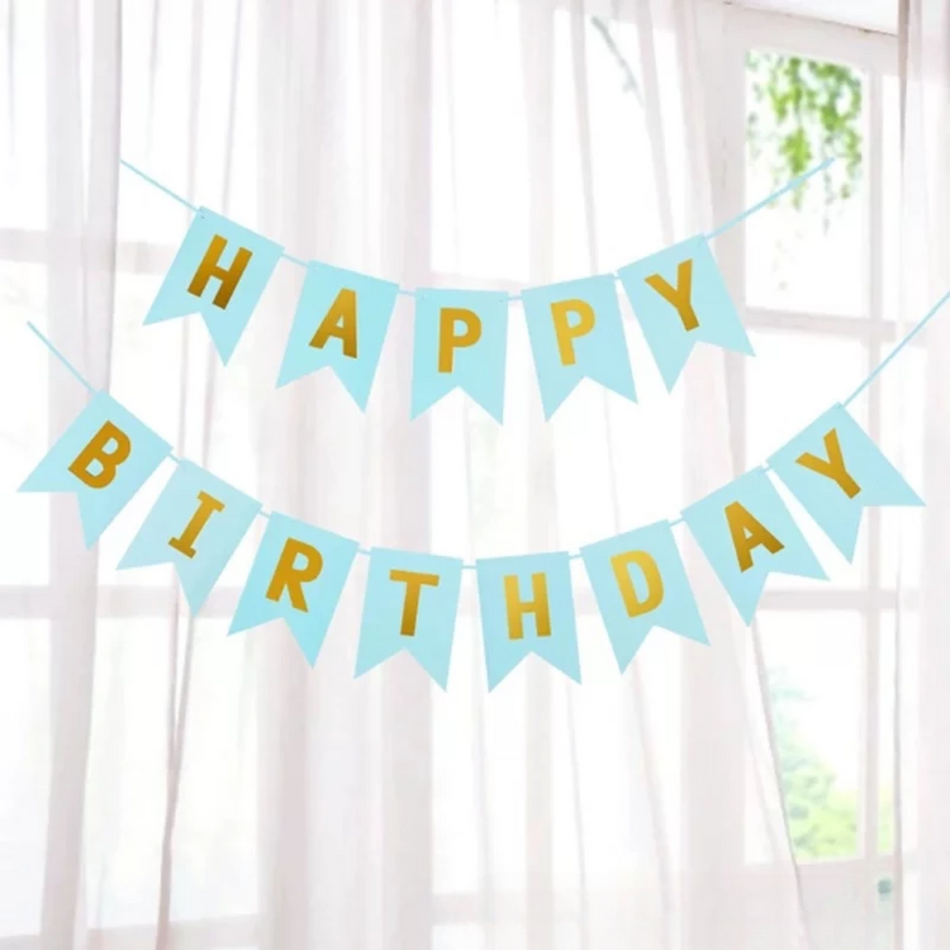 Blue theme: Happy Birthday Banner