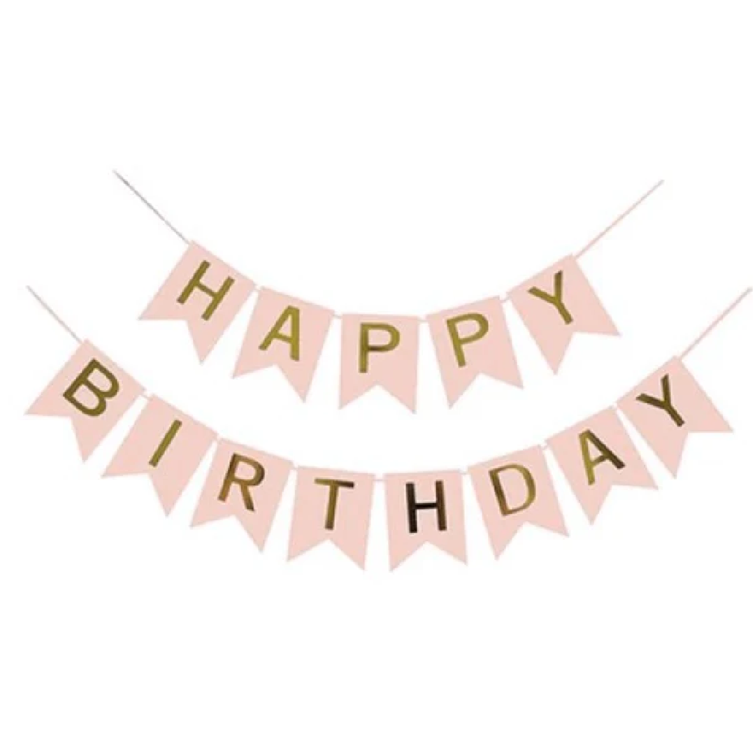 Pink theme: Happy Birthday Banner