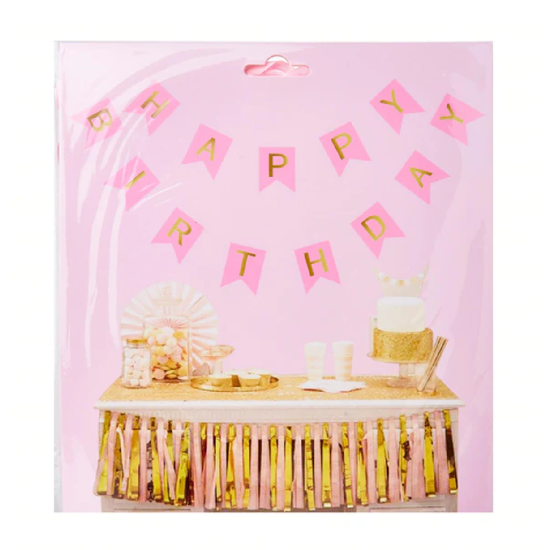 Pink theme: Happy Birthday Banner