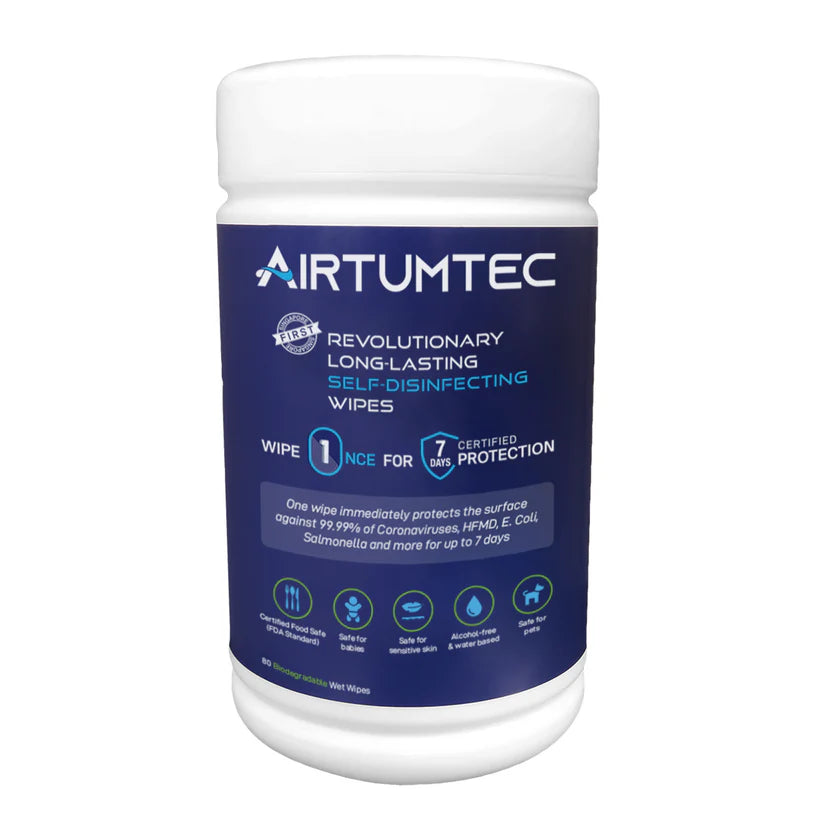 Airtumtec Long Lasting Self-Disinfectant Wipes (80 sheets)