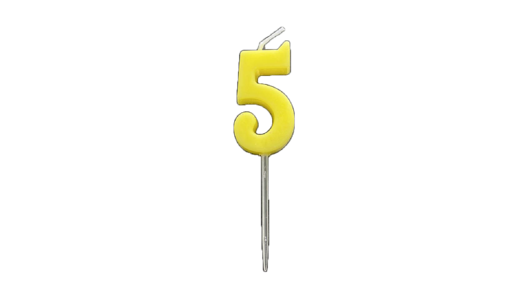 Number '5' Candle